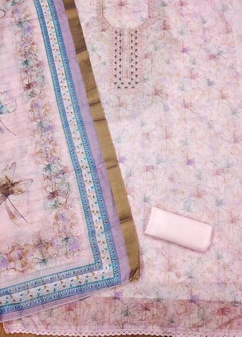 chanderi Salwar suit Border Work chanderi Dupatta free size