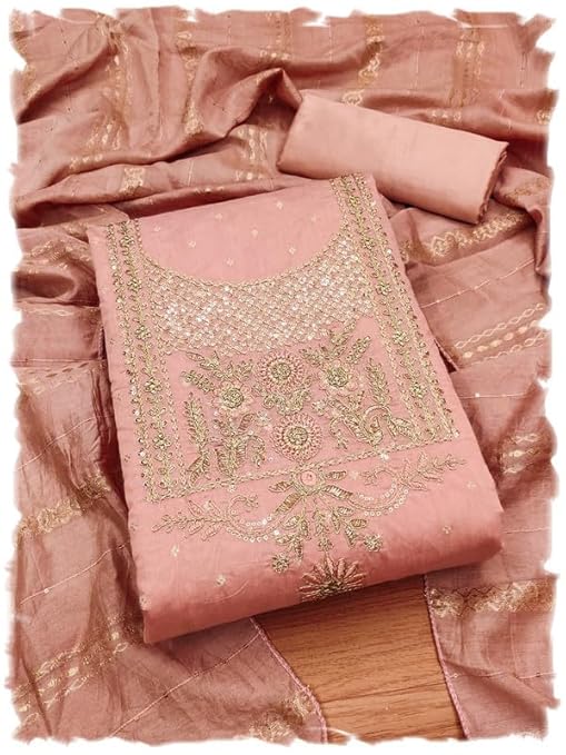 chanderi Salwar suit Border Work chanderi Dupatta free size