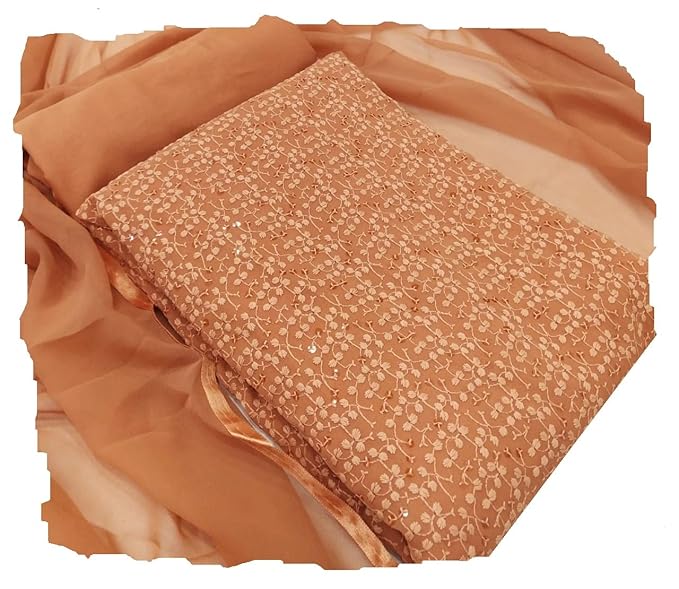 Lakhnavi Chiply Work Unstitched Salwar Suit Dress. 